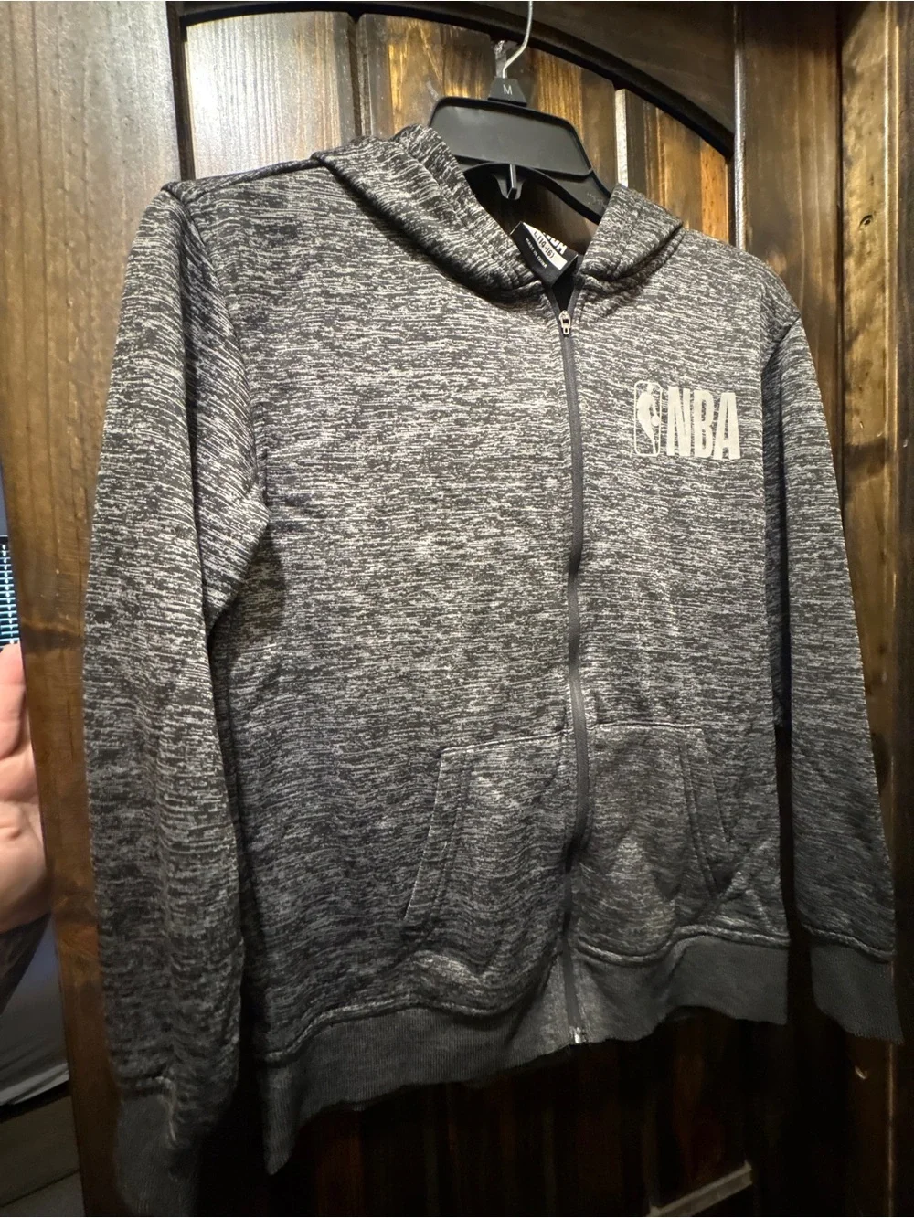 NBA kids Heather Gray Full-Zip Hooded Sweatshirt
